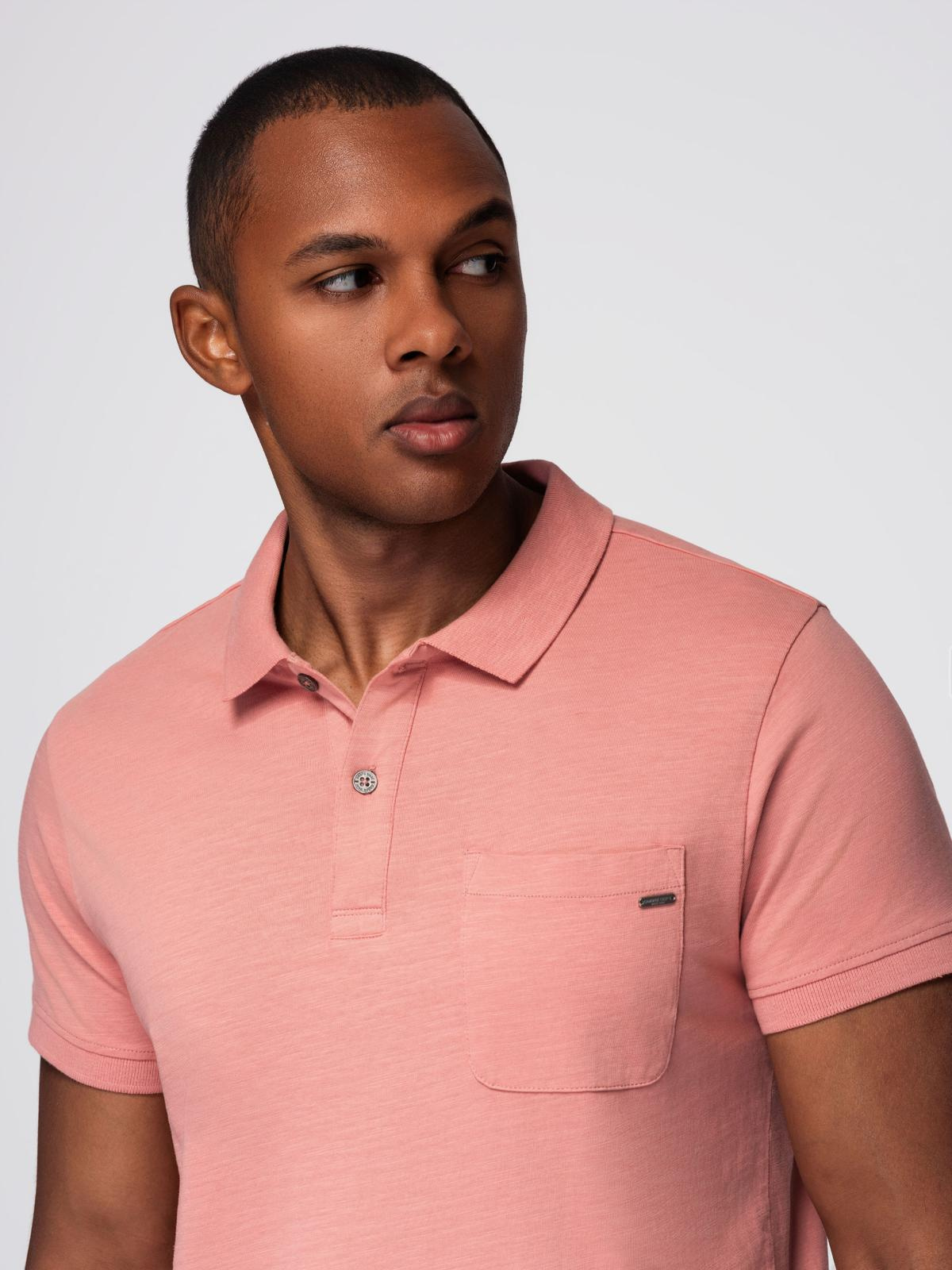 Ombre Classic cotton knit polo shirt - pink