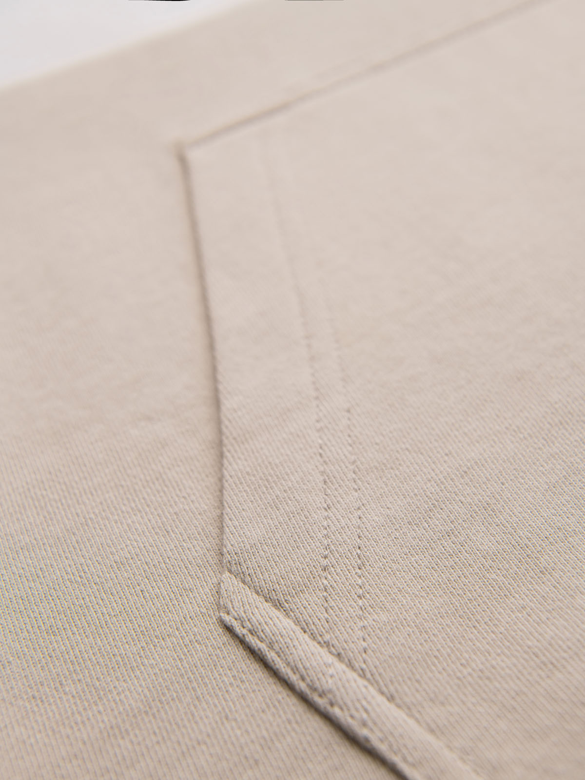 Ombre Men's cotton hoodie with contrasting elements - beige