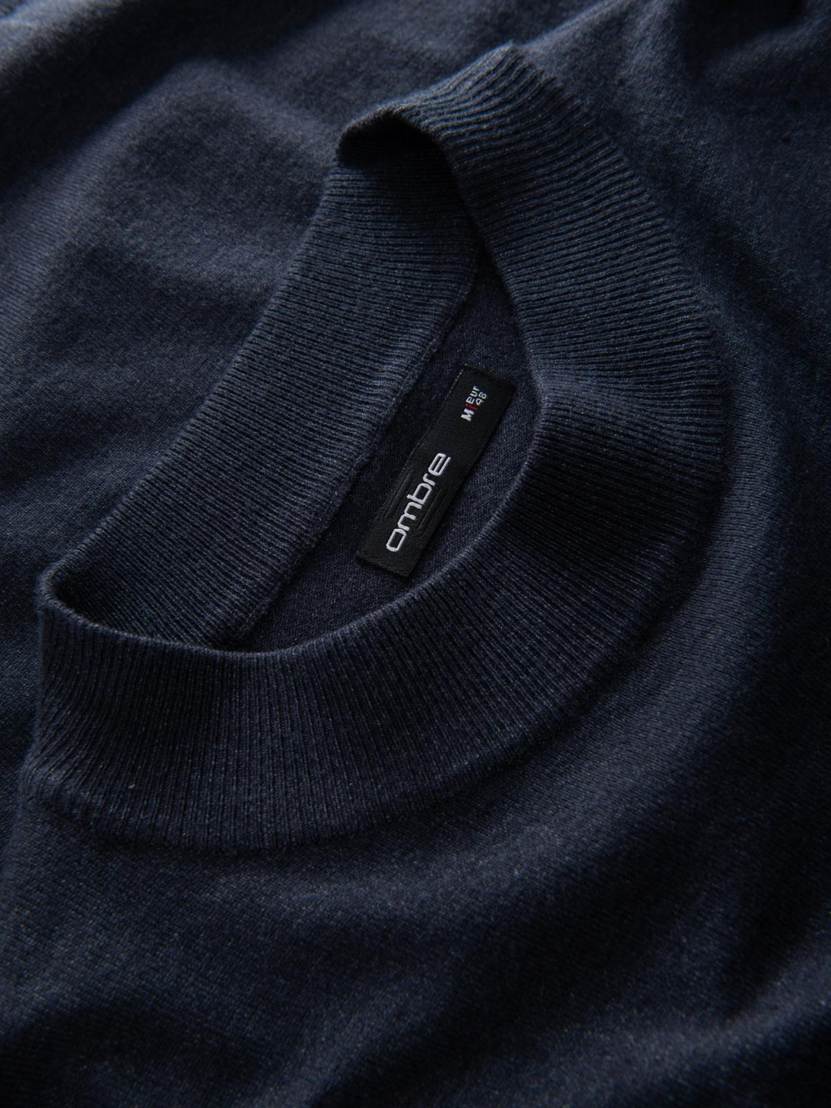 Ombre Men's knitted half turtleneck with viscose - navy blue