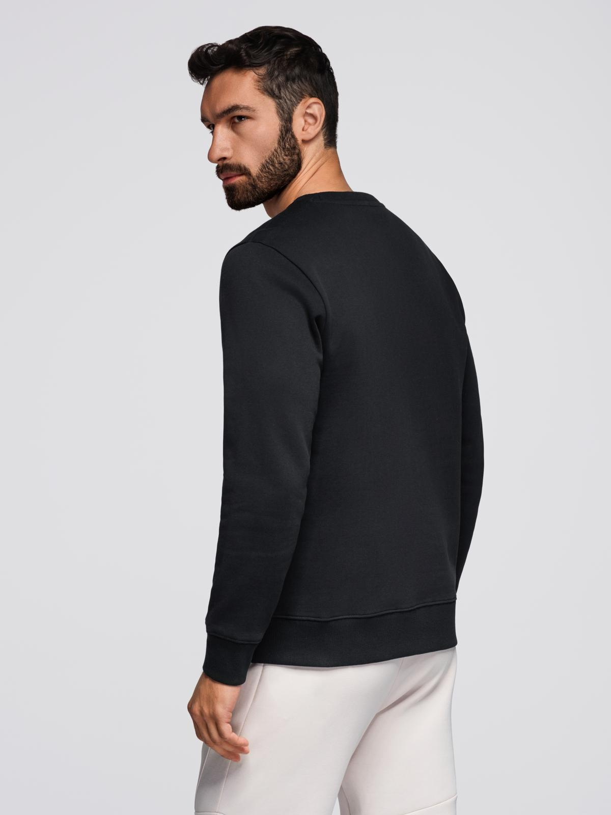 Ombre BASIC men's sweatshirt with round neckline - black
