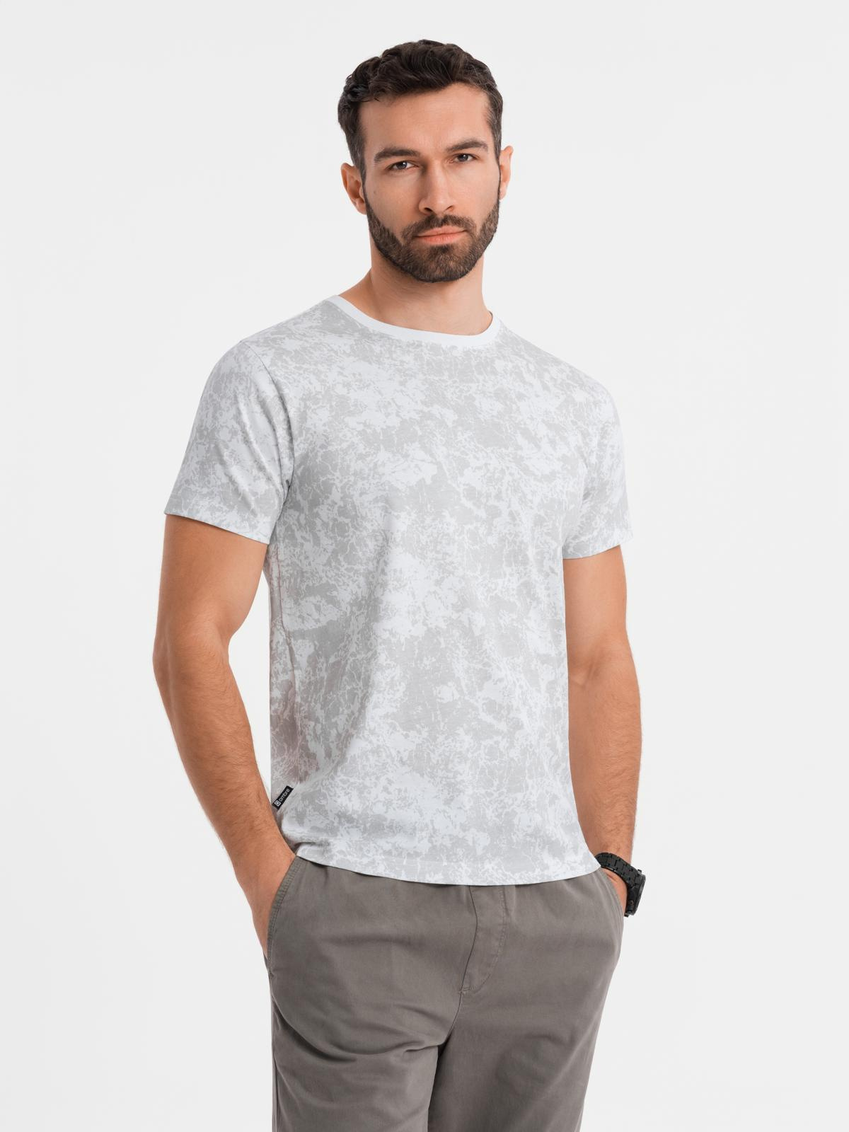 Ombre Mens patterned cotton short-sleeved T-shirt - white