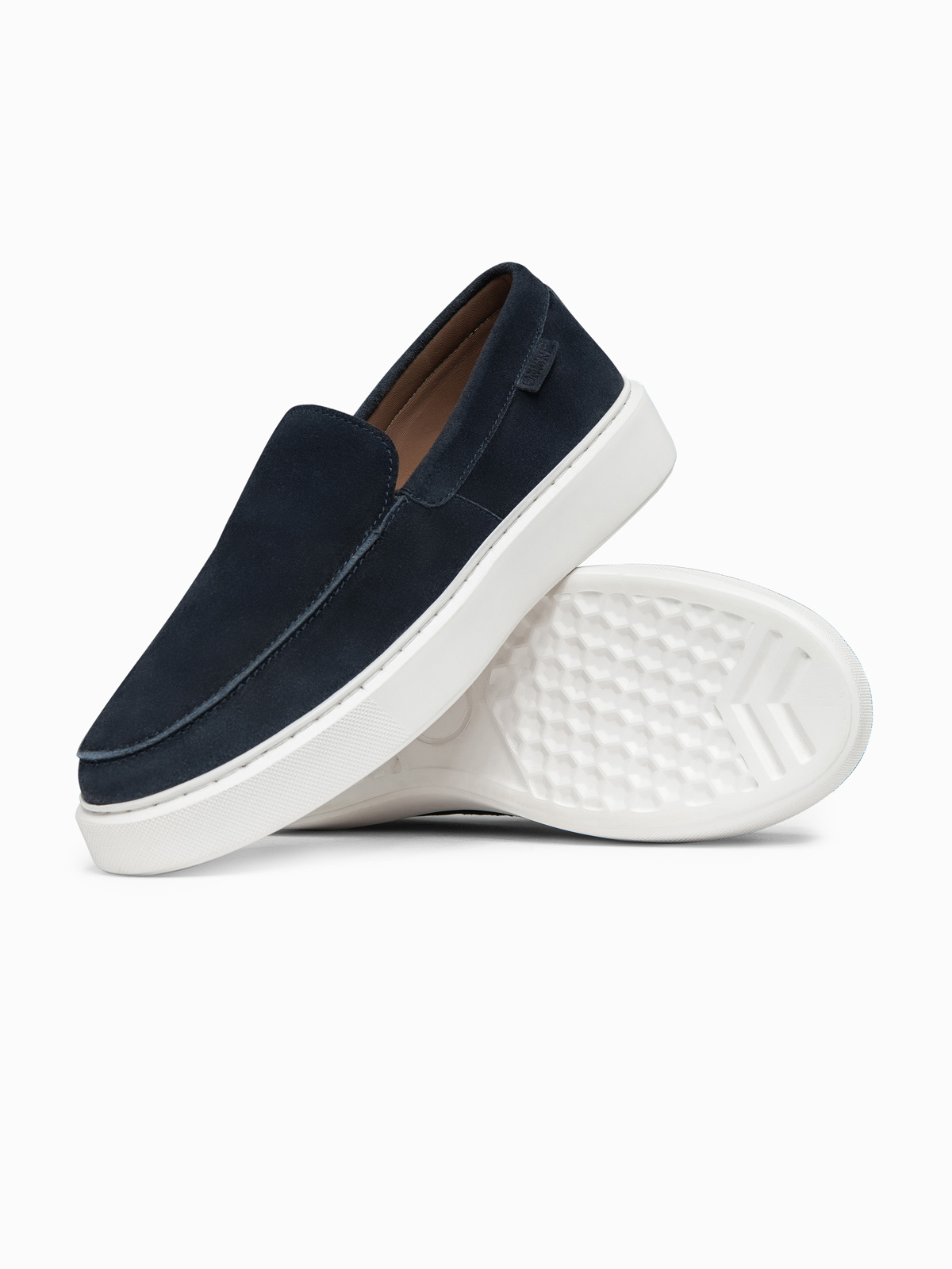 Pánske semišové slip-on poltopánky, tmavomodré