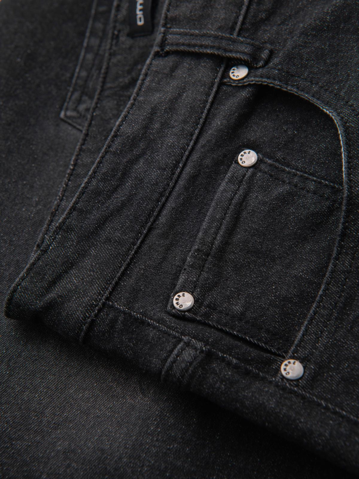 Ombre Men's denim shorts with rolled up leg - black