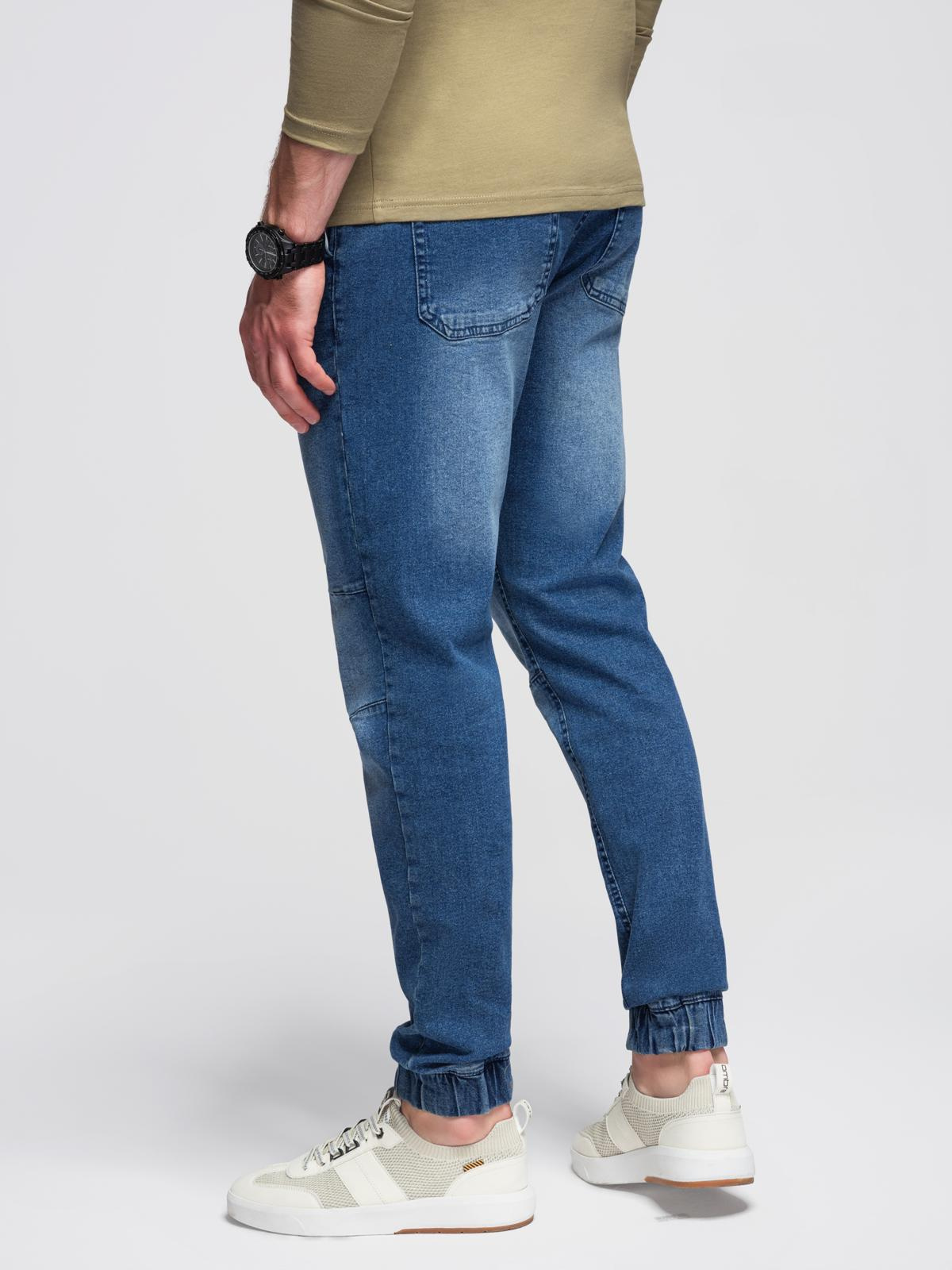 Ombre Men&#039;s wash-effect denim JOGGERS pants - blue