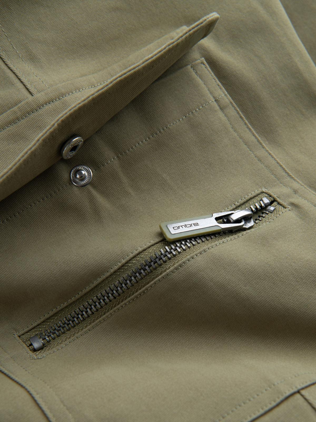 Ombre Men&#039;s STRAIGHT LEG cargo pants with zippered pockets - olive