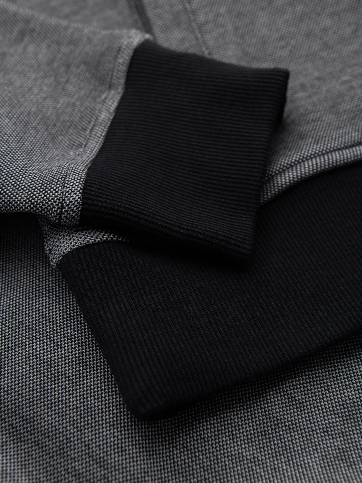 Ombre Men's pique knit bomber jacket - black