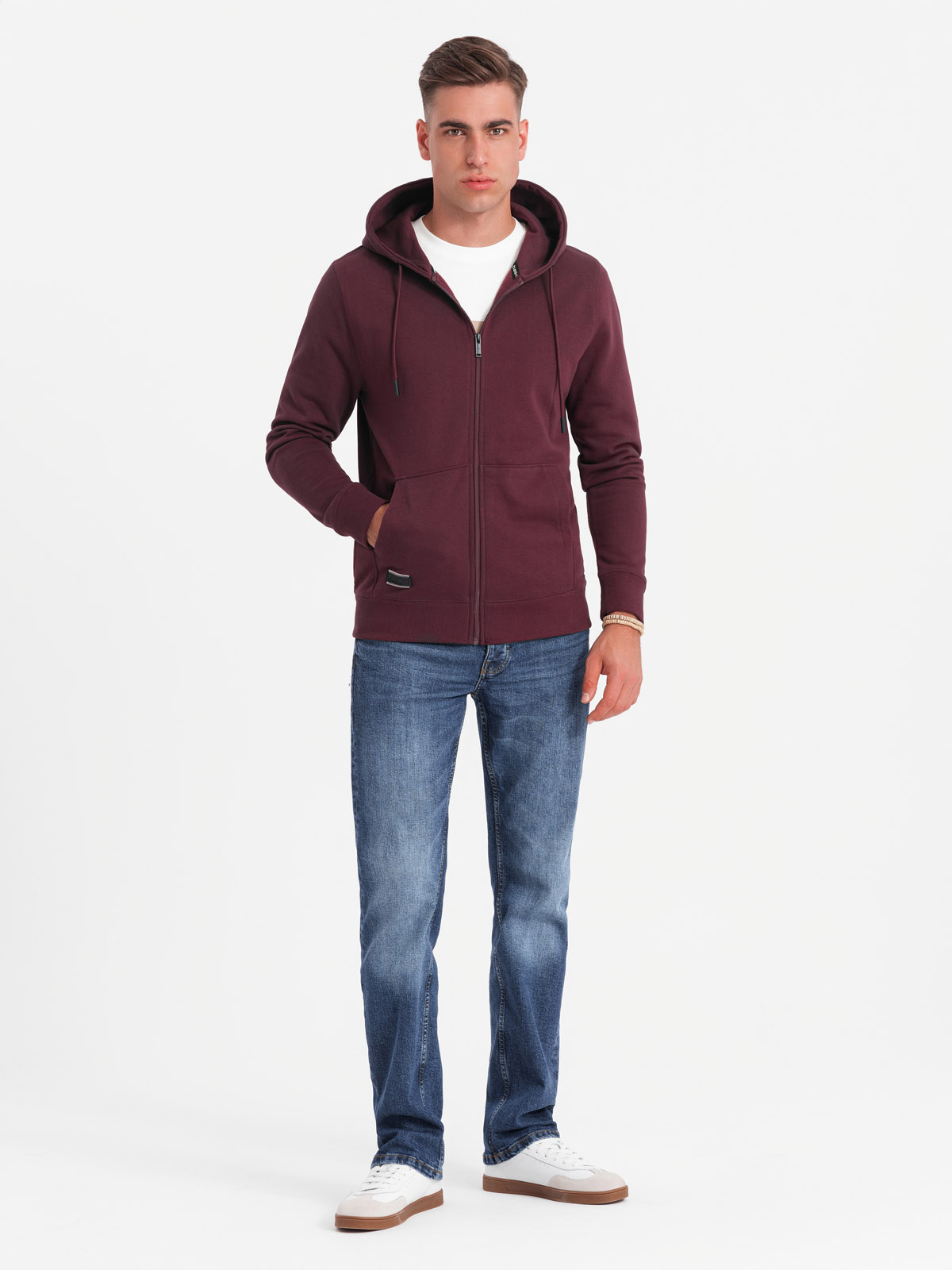 Ombre Unzipped cotton men&#039;s BASIC sweatshirt - maroon
