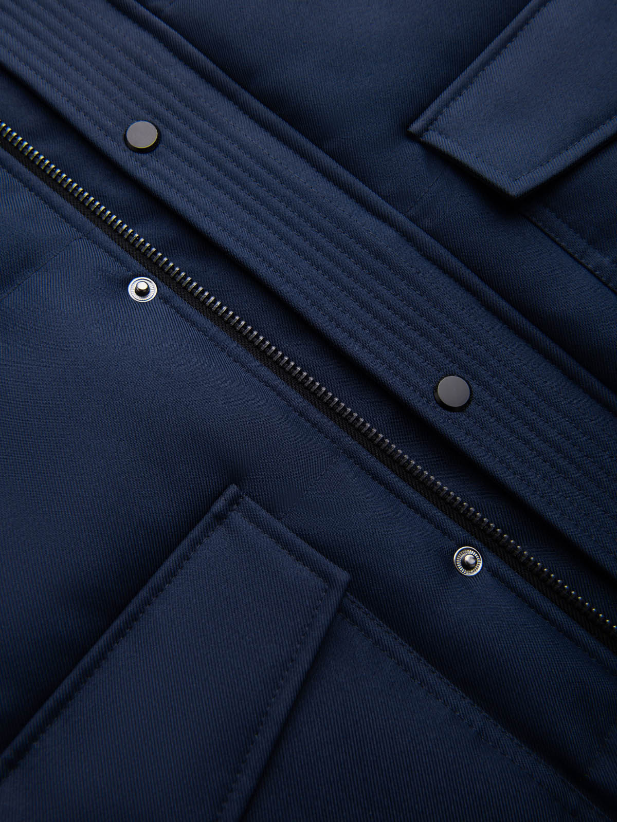 Ombre Men&#039;s long warm parka hooded jacket - navy blue