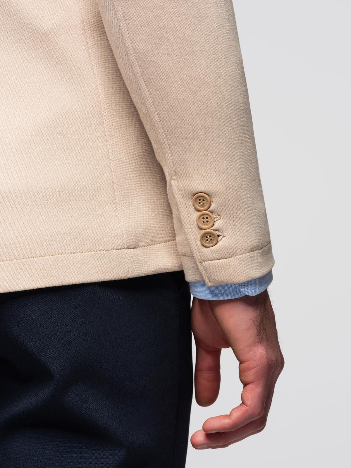 Ombre Men&#039;s SLIM knit jacket with subtle texture - beige