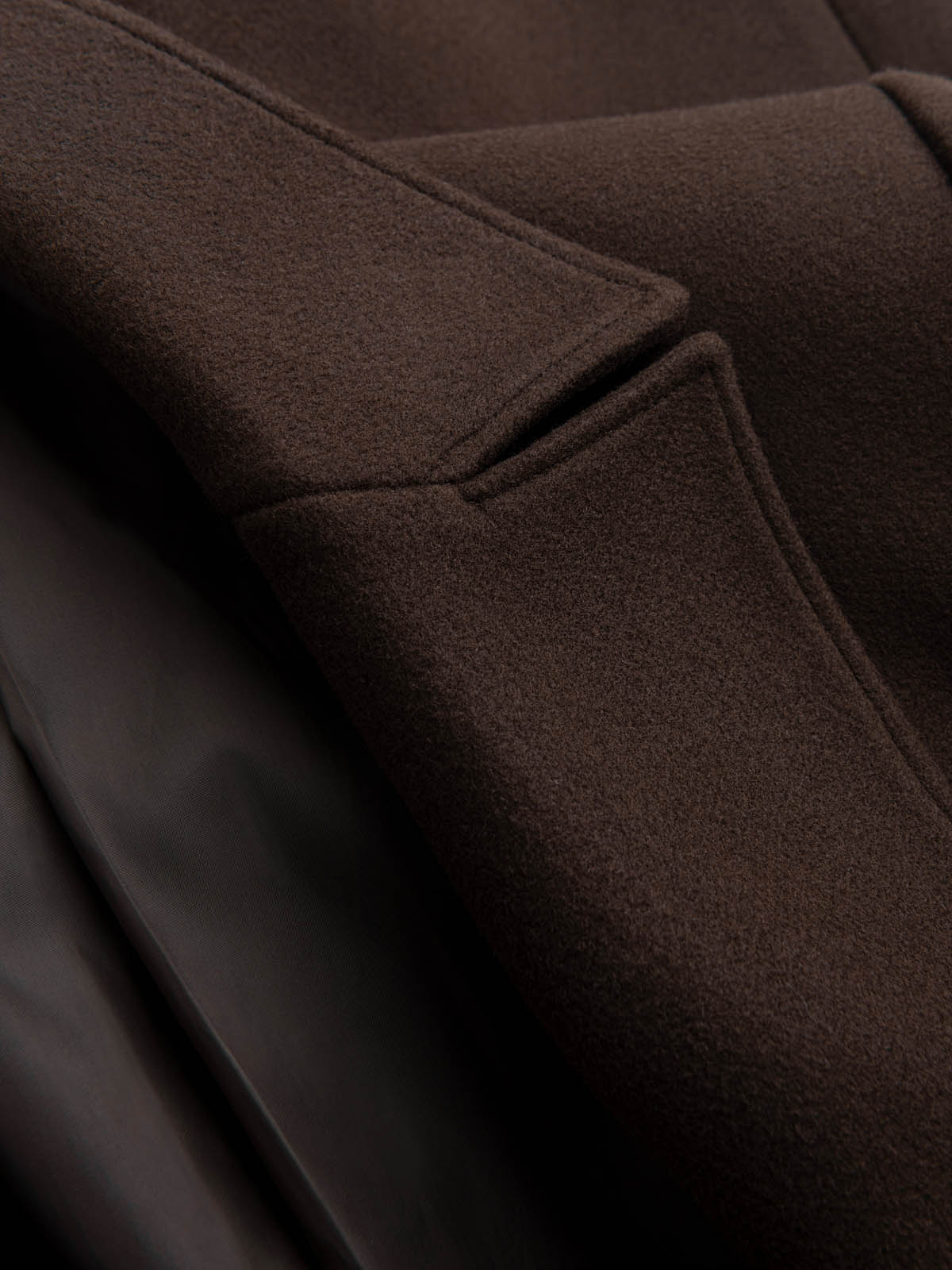 Ombre Men's double-breasted coat with decorative buttons - dark brown