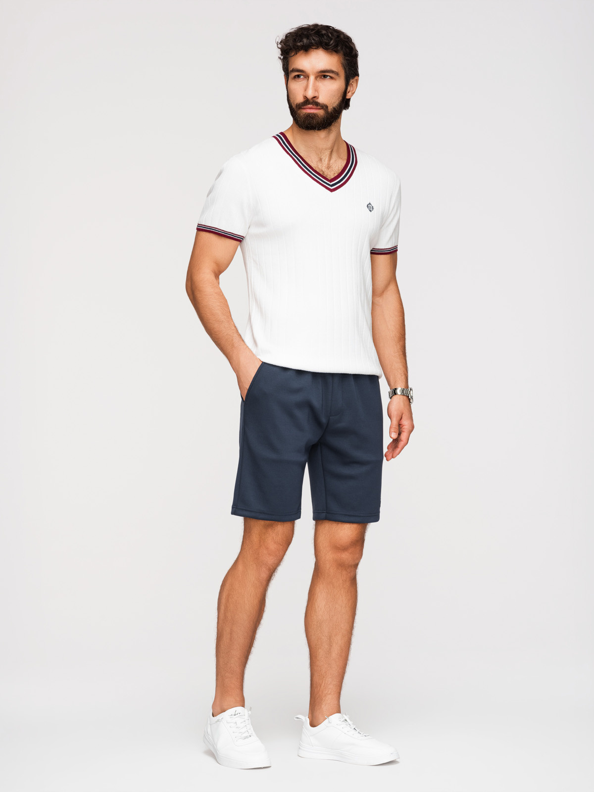 Ombre Pánske regular fit šortky - tmavomodré