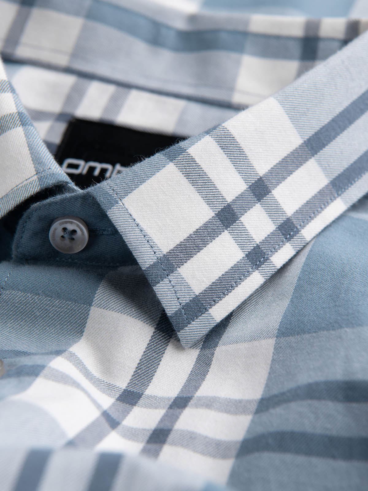 Ombre Classic men&#039;s flannel cotton plaid shirt - blue and cream