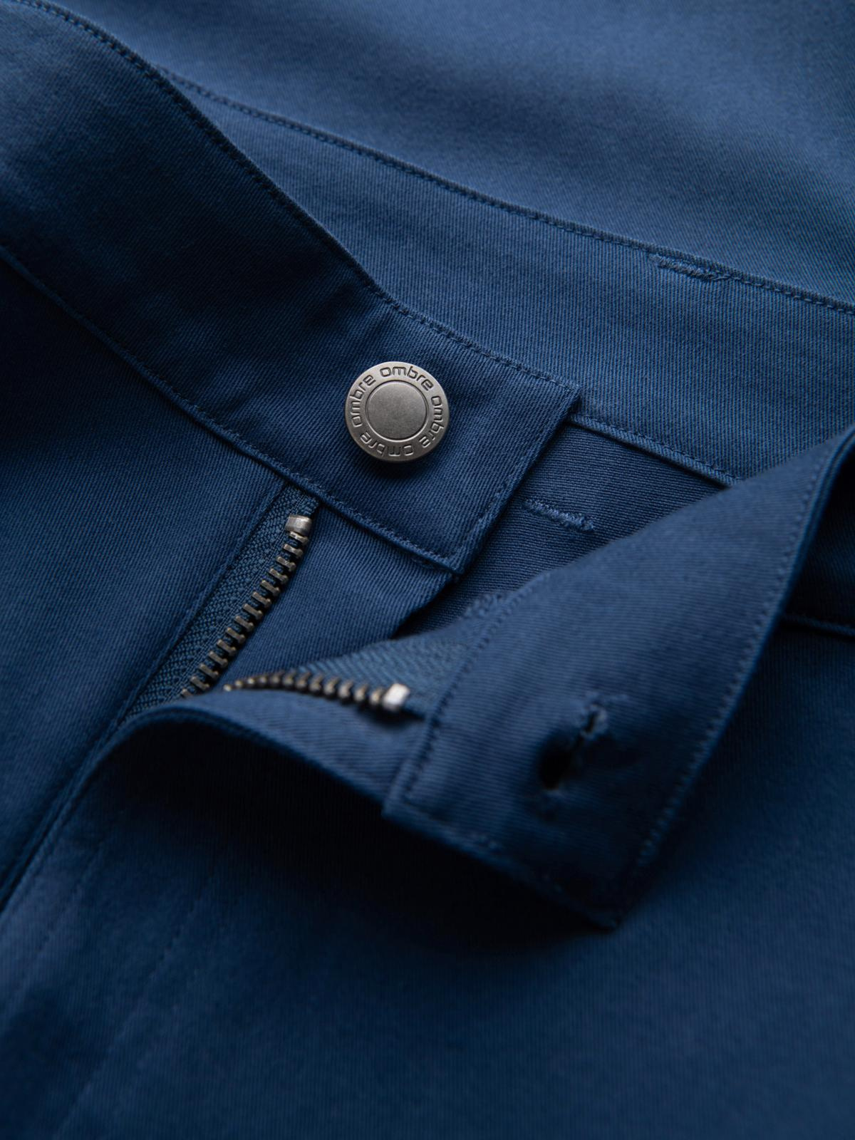 Ombre Men's STRAIGHT LEG cargo pants with zippered pockets - dark blue