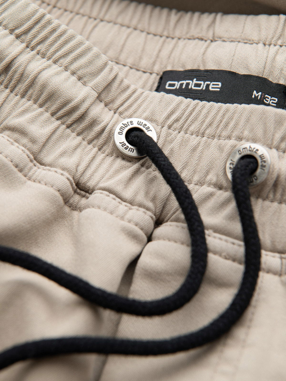 Ombre Men's knit joggers with pleats - ash