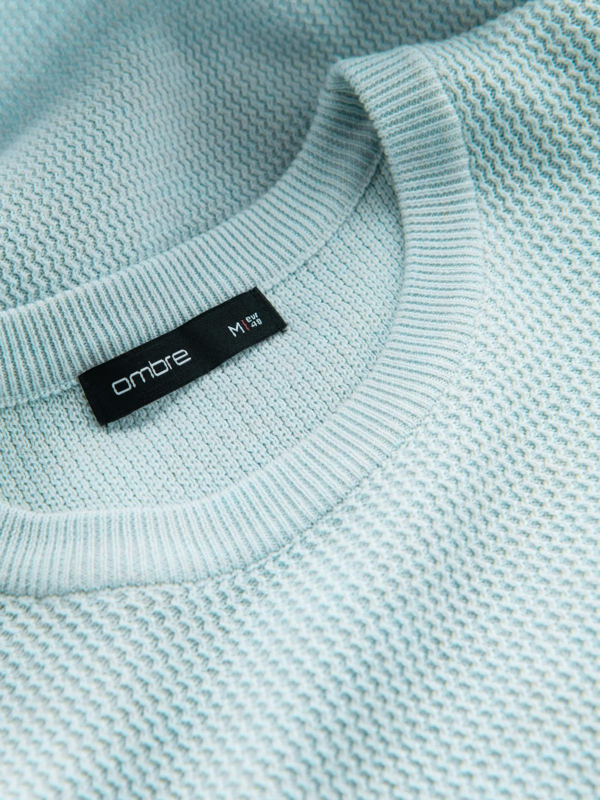 Ombre Men's mélange structured knit sweater - mint