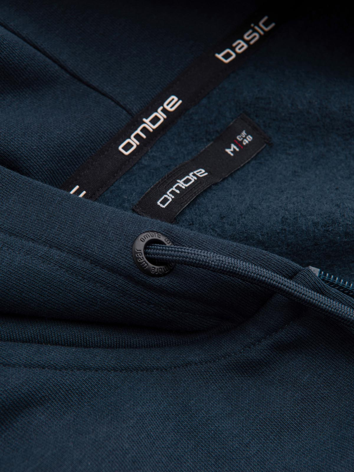 Ombre Men's unbuttoned BASIC sweatshirt - navy blue