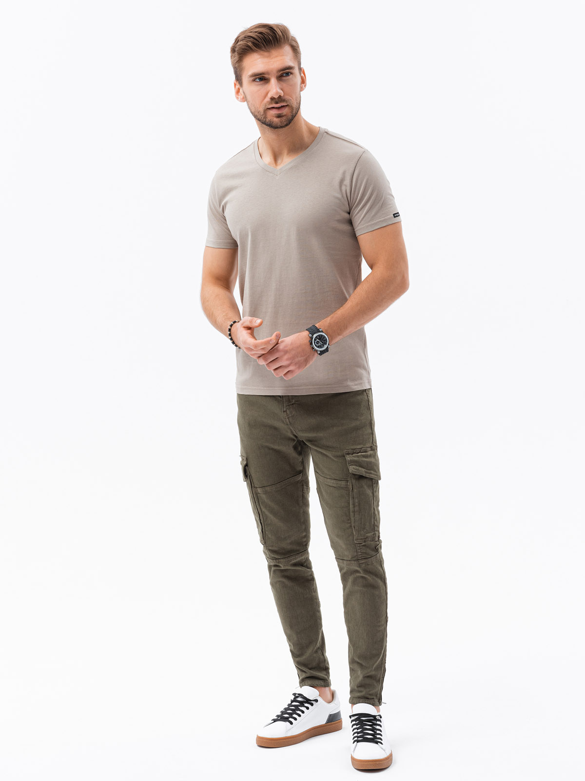Ombre Classic BASIC men's T-shirt with a serape neckline