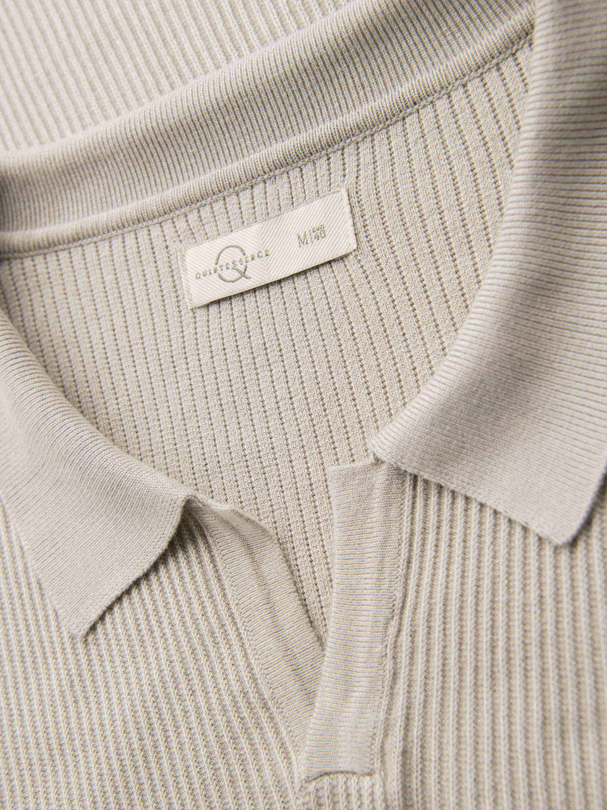 Ombre Men's buttonless polo shirt with open collar - light grey