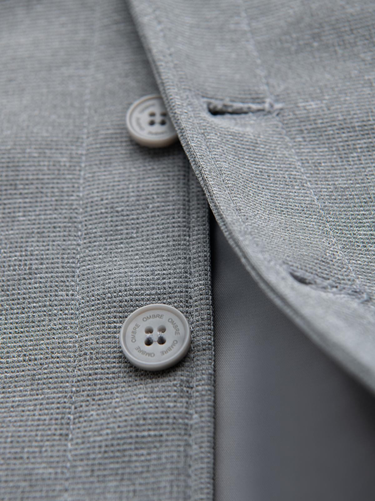 Ombre Fitted structured men's vest with patch pockets - grey melange