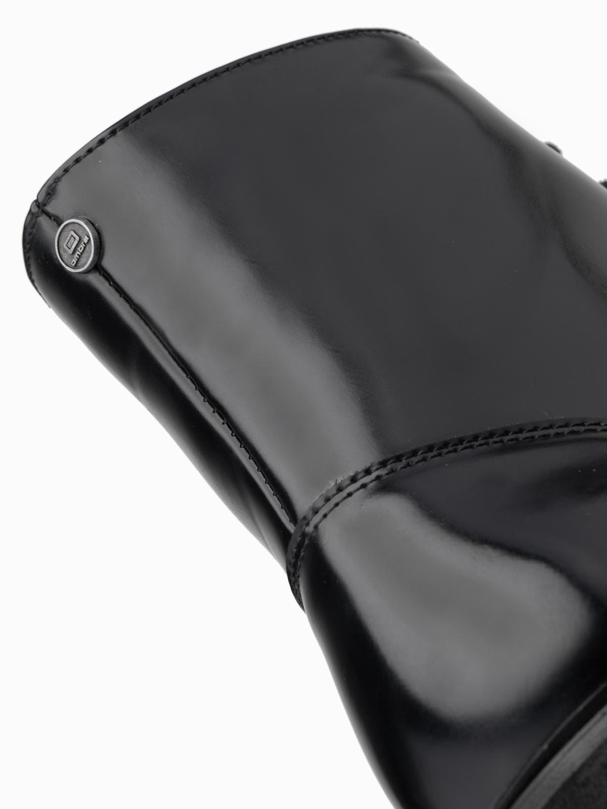 Ombre Men&#039;s high top shoes in shiny eco leather - black