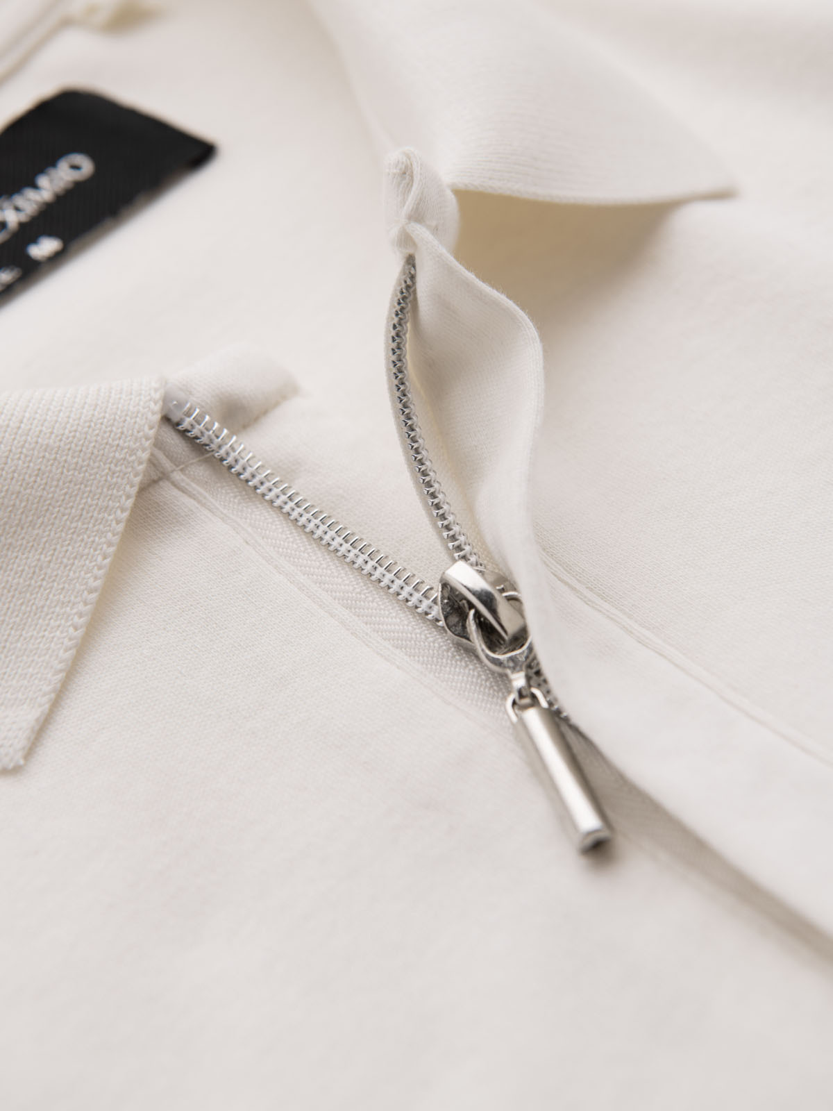Ombre Men's polo shirt with zipper neckline - white