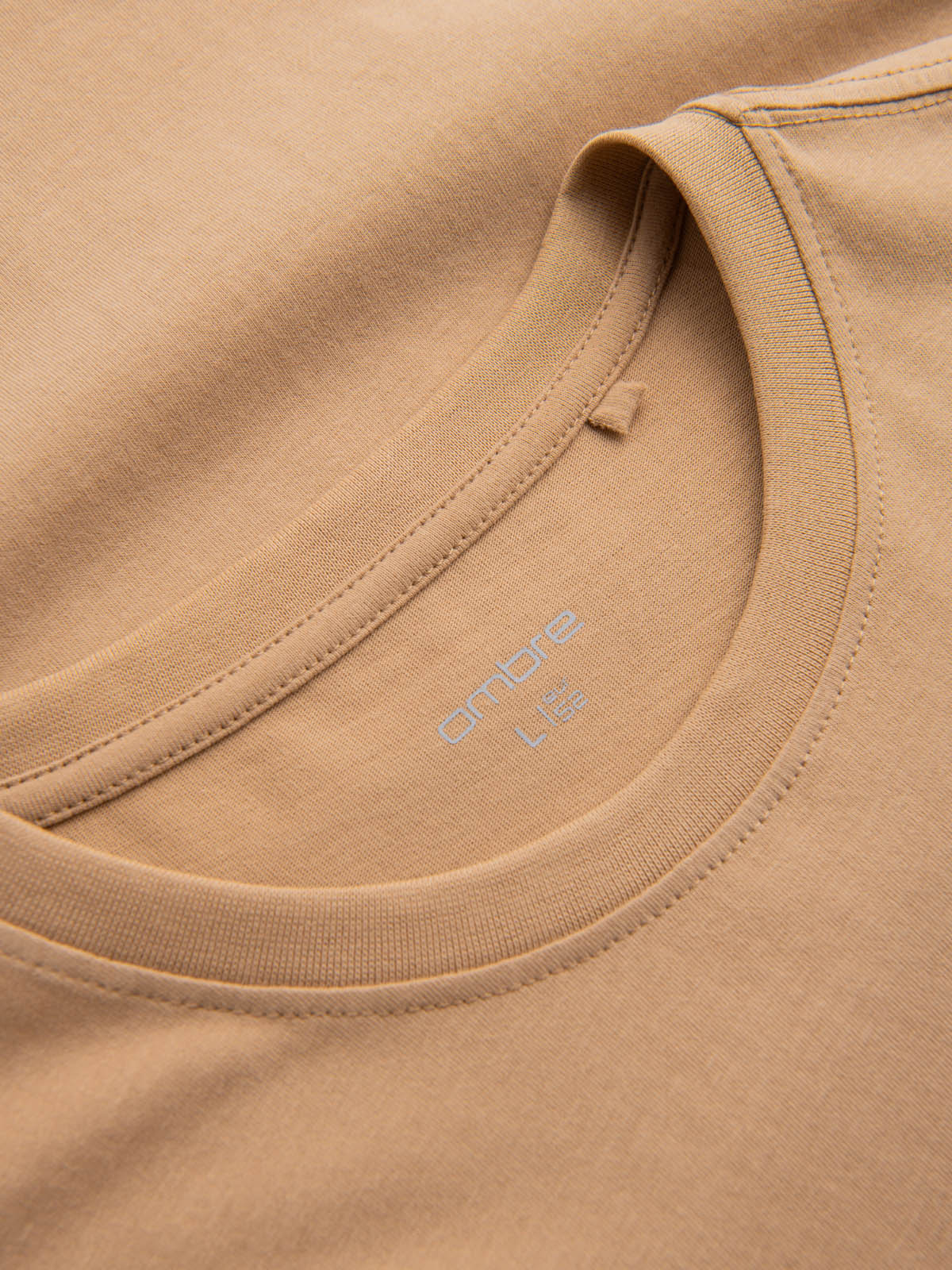 Men's cotton t-shirt with pocket print Ombre Streetstyle - sand
