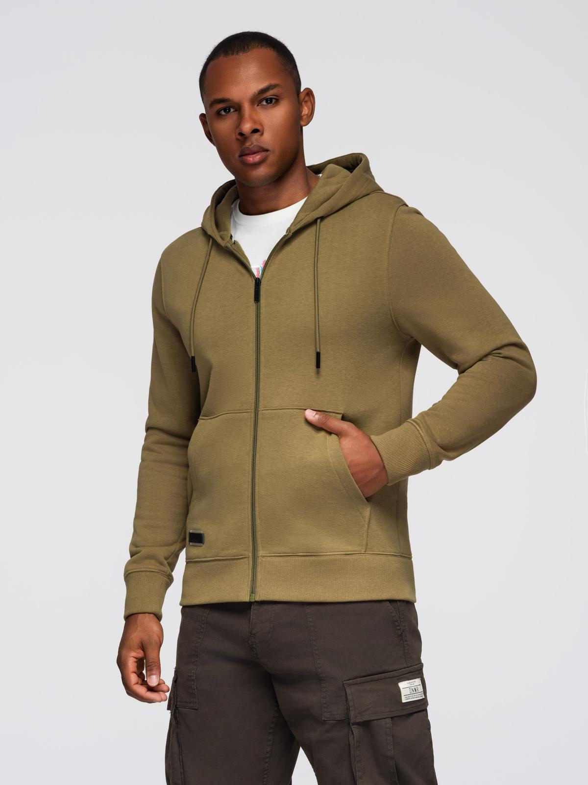 Ombre BASIC men&#039;s cotton stretch sweatshirt - olive