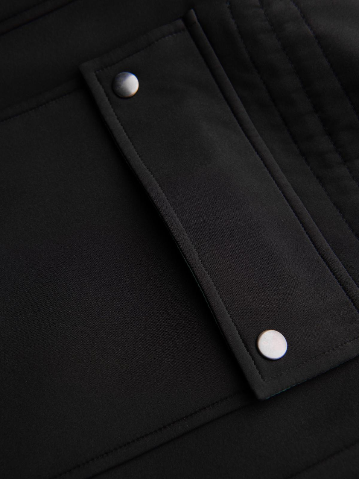 Ombre Men&#039;s parka coat with fleece lining and waist adjustment - black