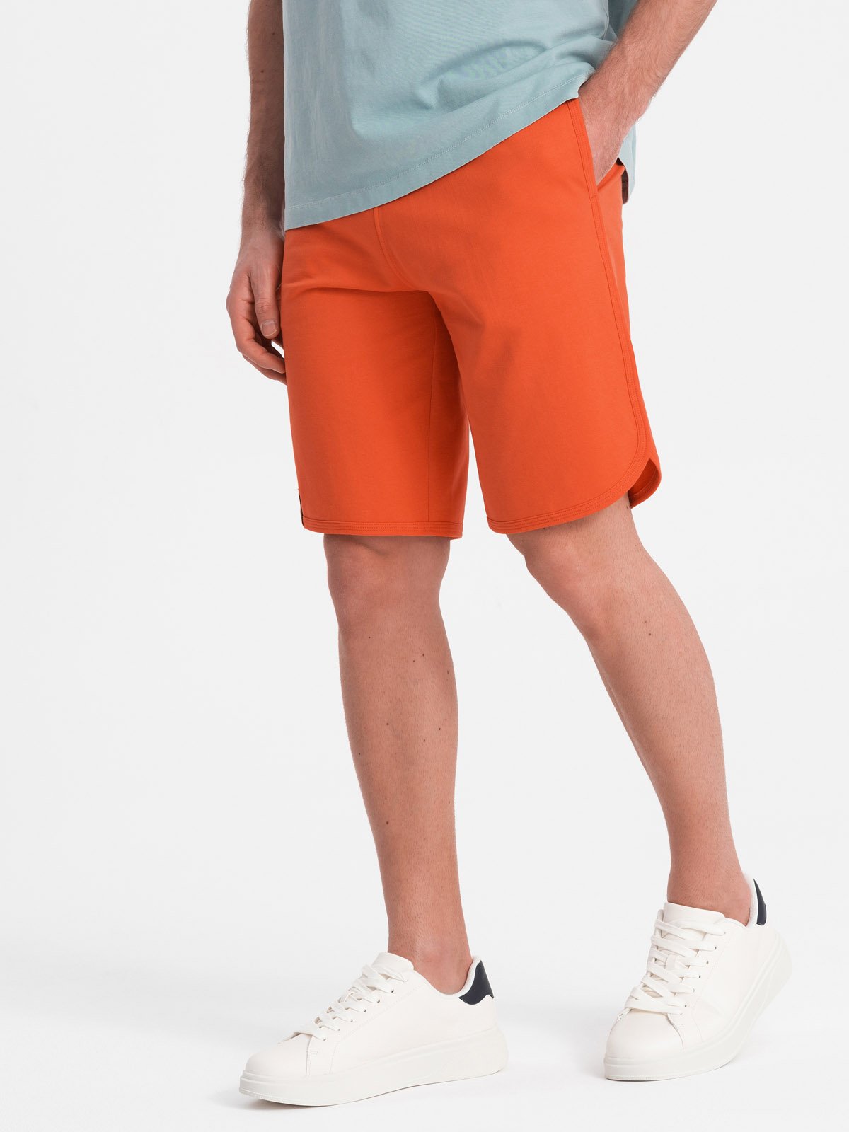 Ombre Men's rounded leg sweat shorts - orange