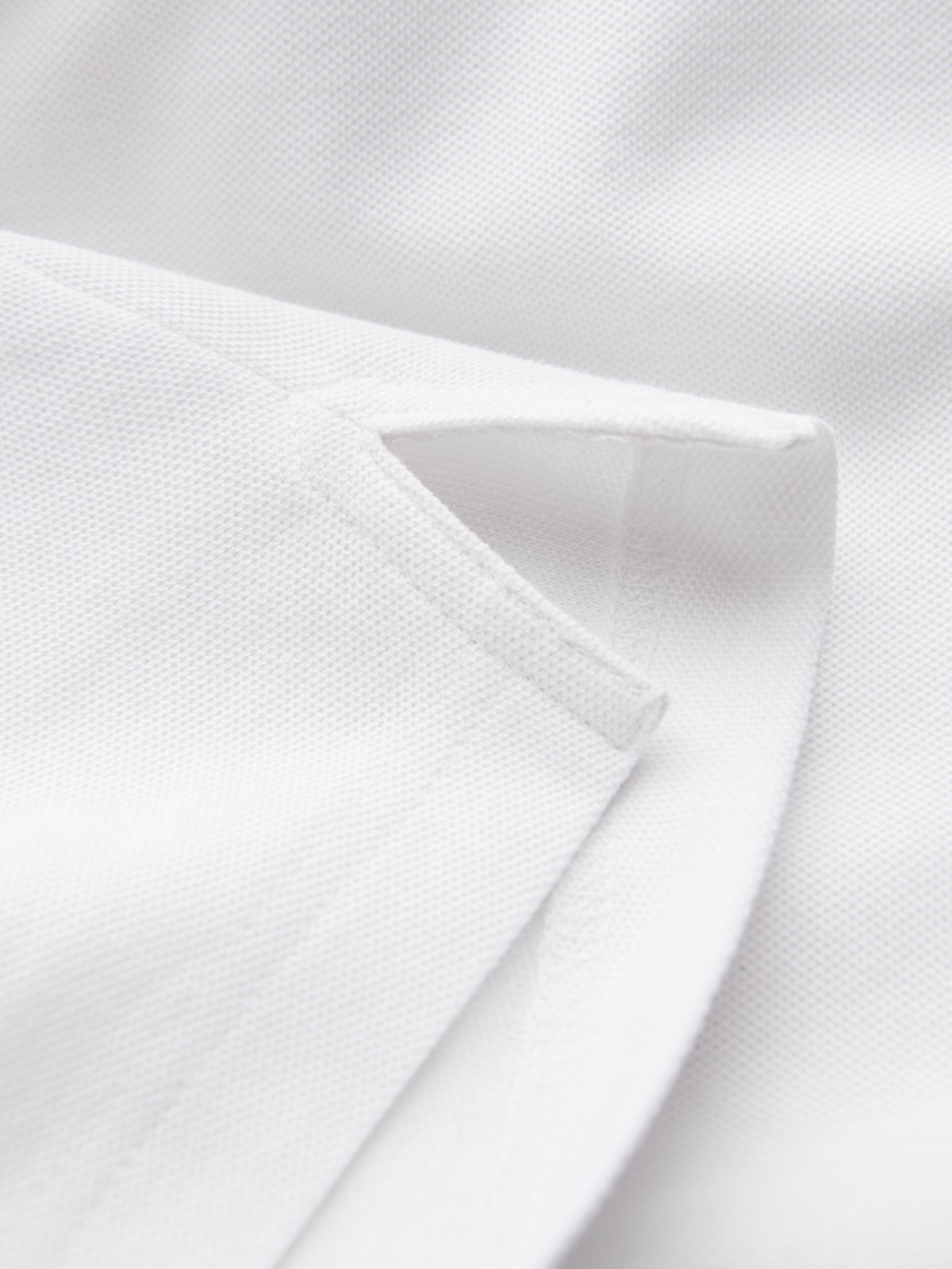 Ombre Men's pique knit polo shirt without buttons - white