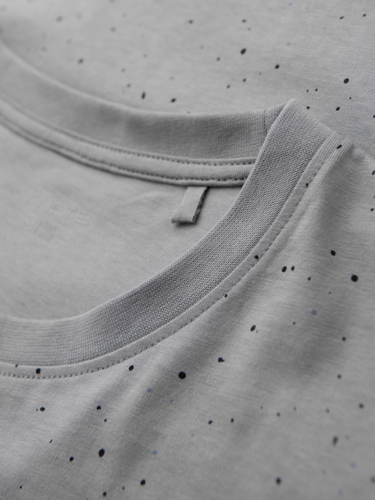 Ombre Men's printed cotton T-shirt with round neckline - light grey