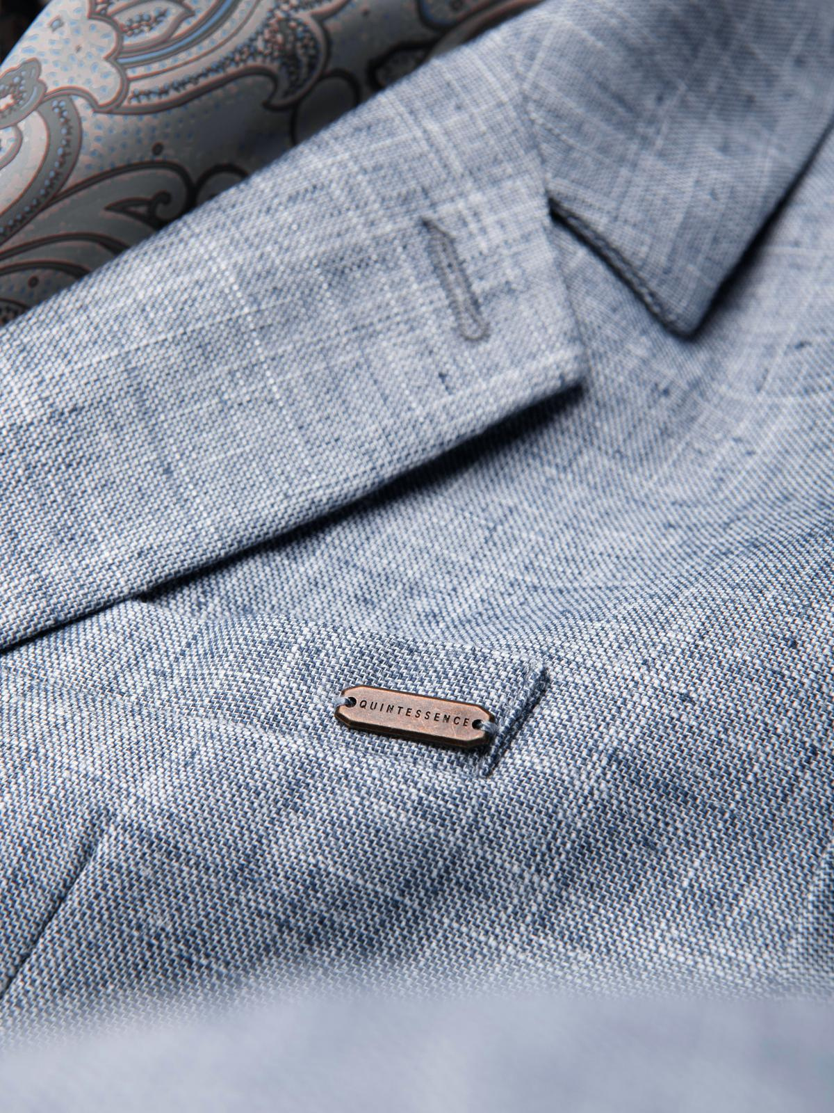 Ombre Men's REGULAR cut jacket with linen - light blue