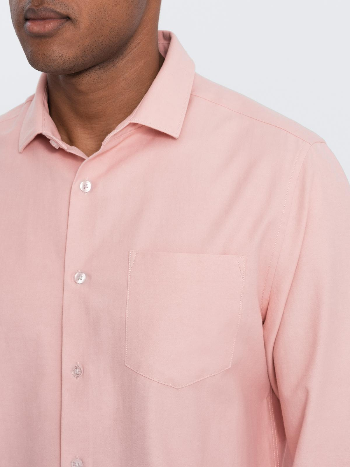 Ombre Men's REGULAR FIT shirt with pocket - pink