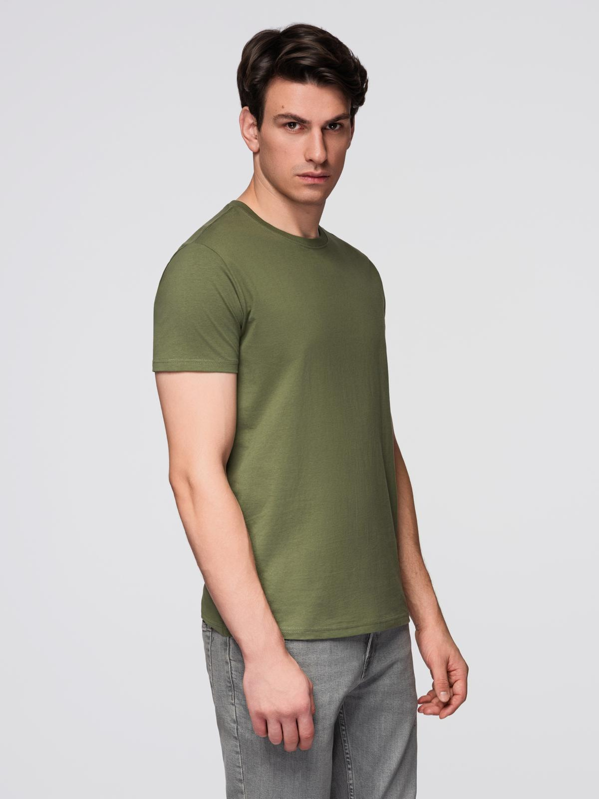 Ombre BASIC men's classic cotton T-shirt - khaki