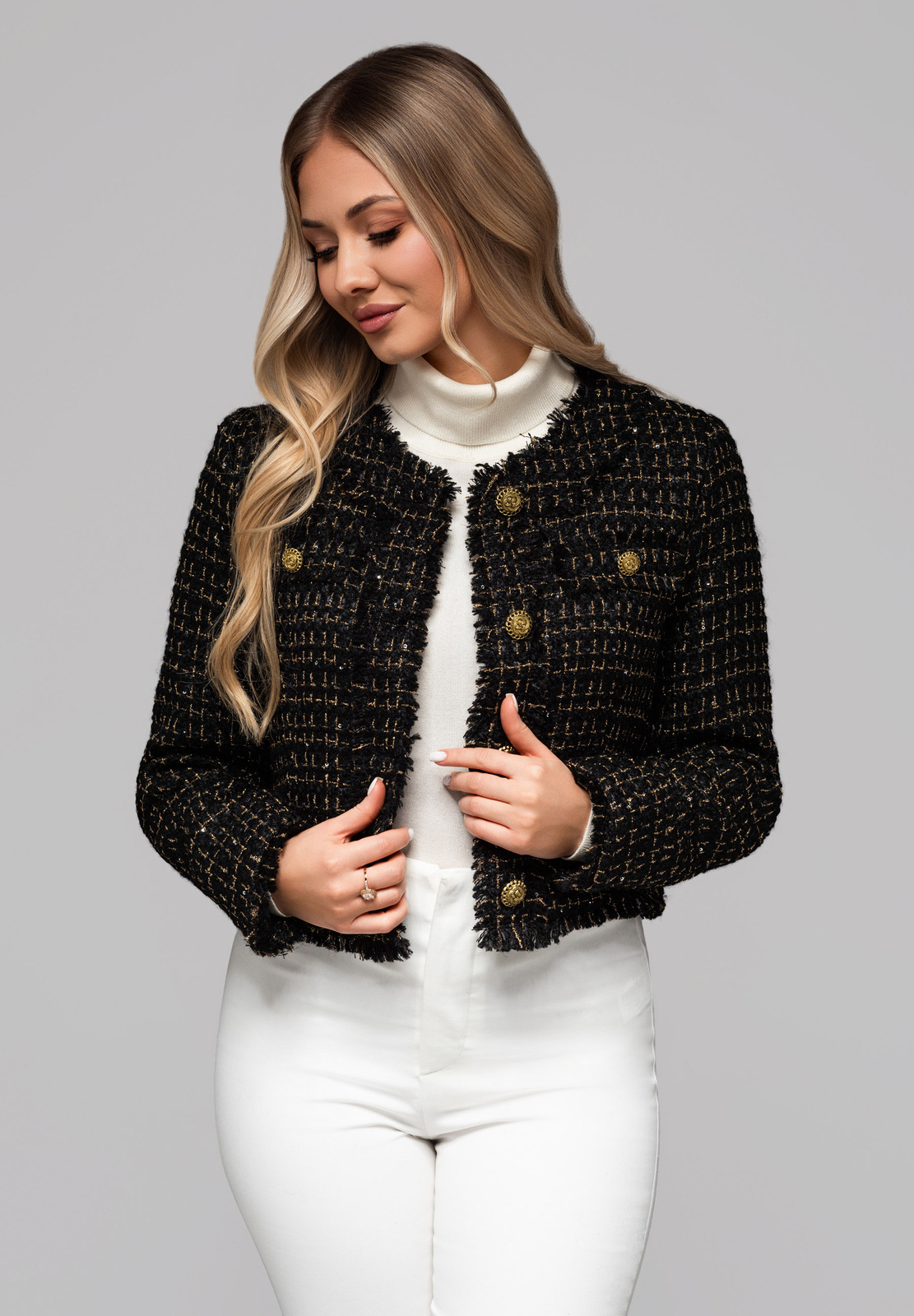 Edoti Women's jacket with wool and sequins OW-BLZB-0101 v1