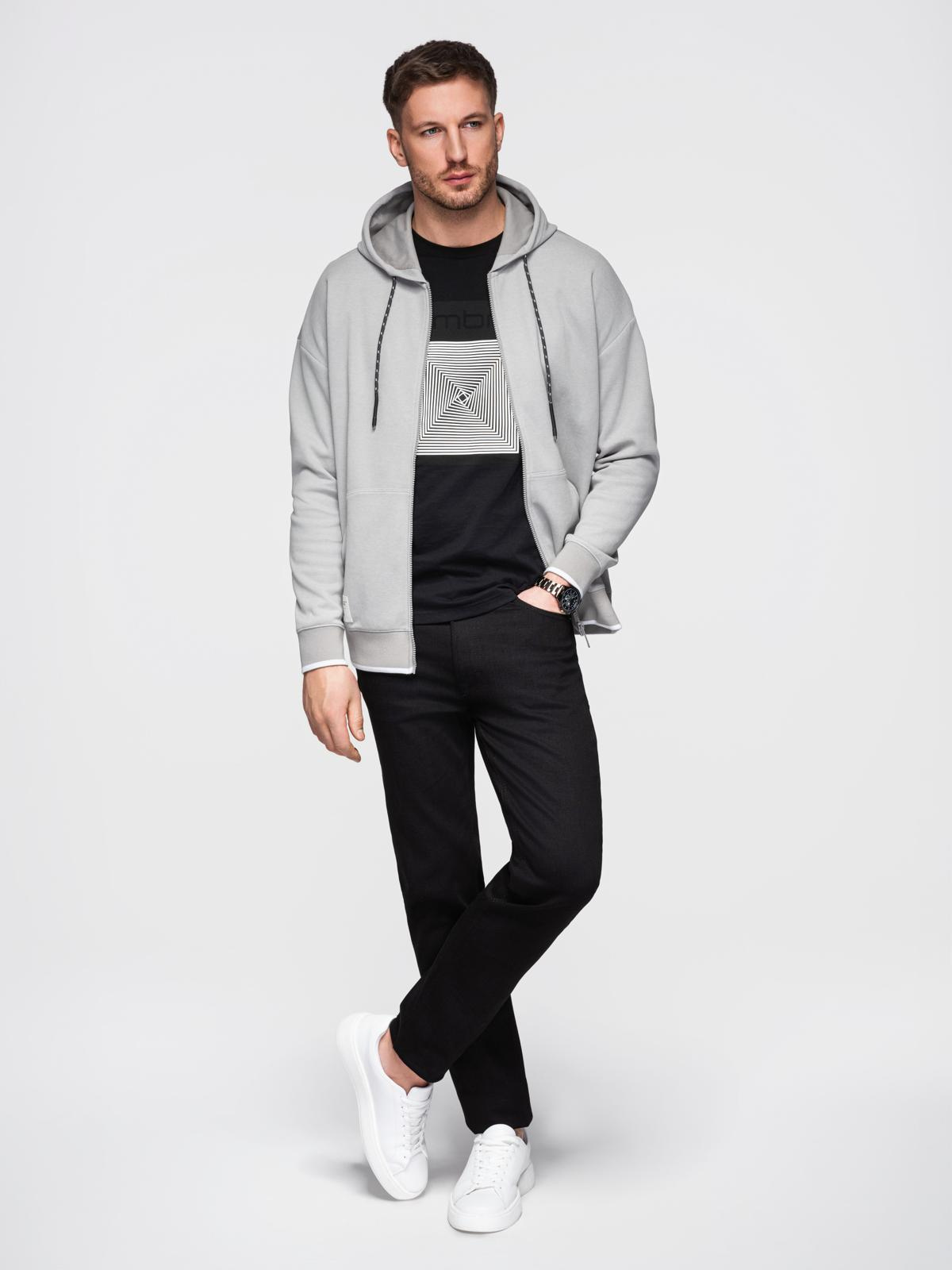 Ombre Men's softly structured hooded sweatshirt - grey