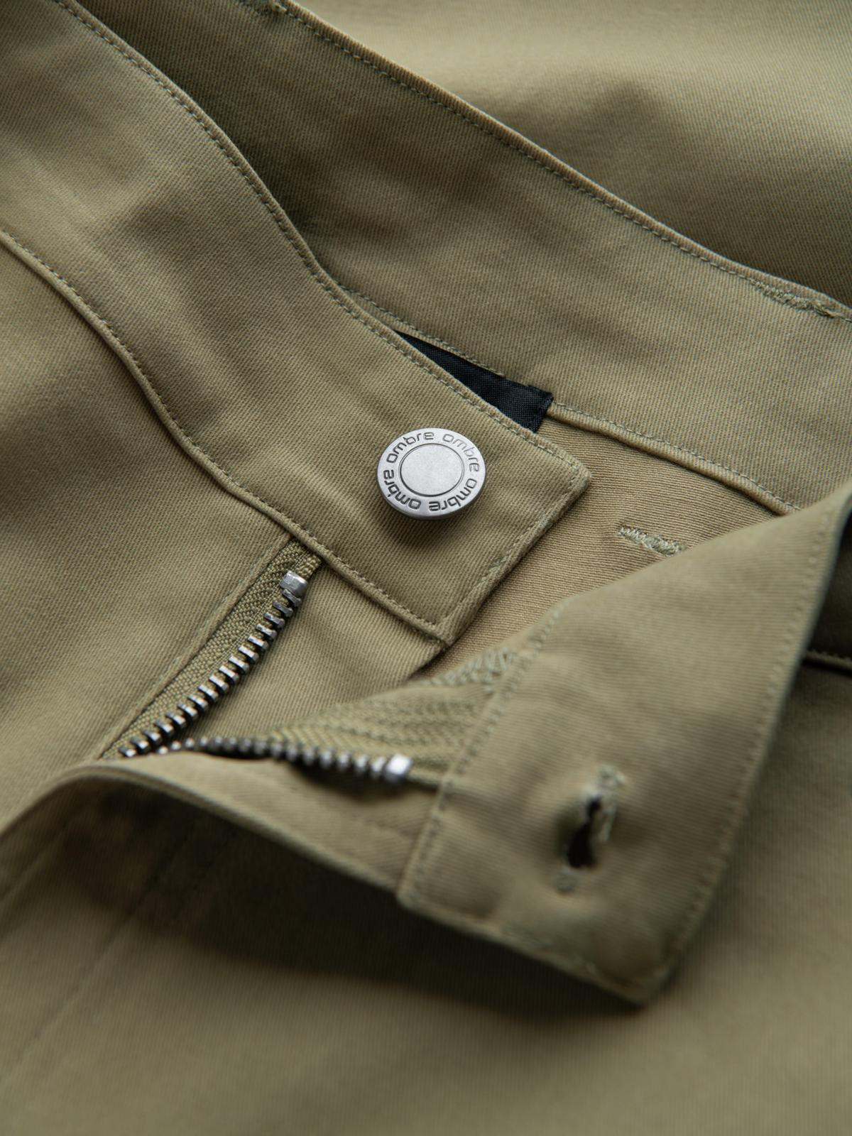 Ombre Men's STRAIGHT LEG cargo pants with zippered pockets - olive