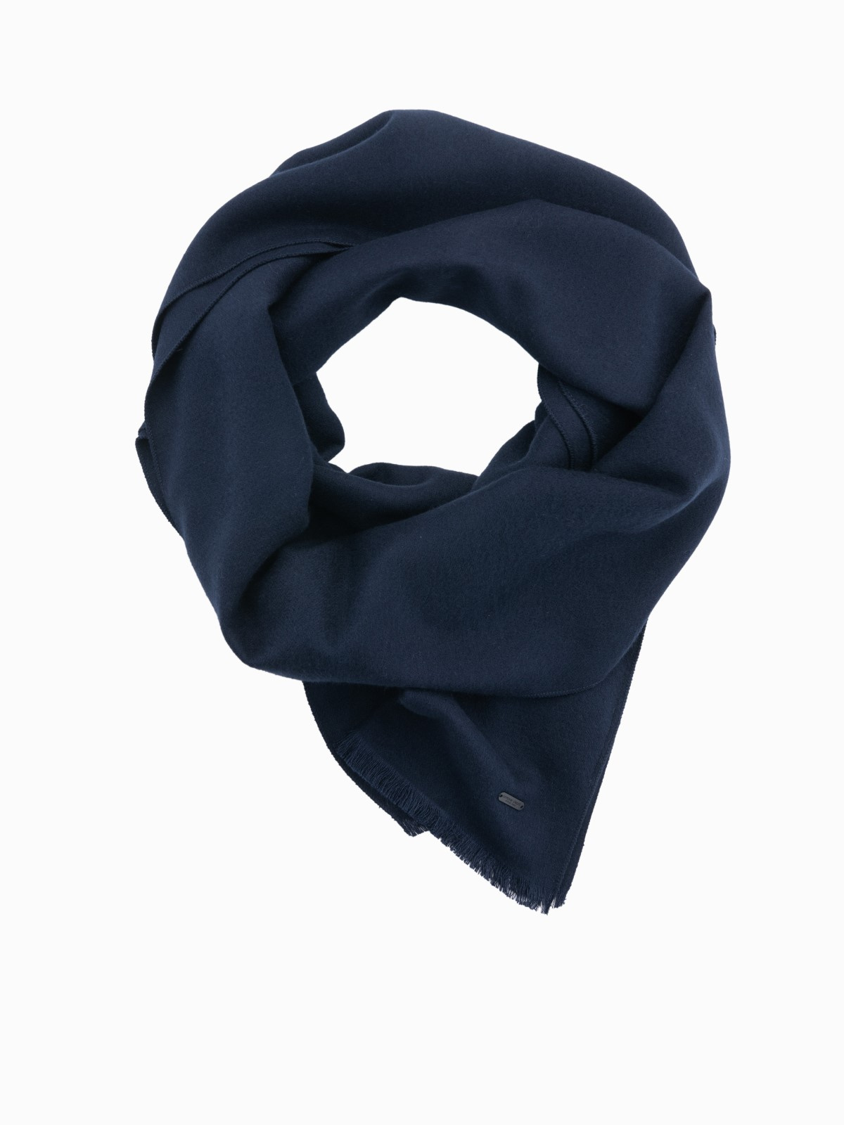 Ombre Monochrome men's scarf with tassels - navy blue