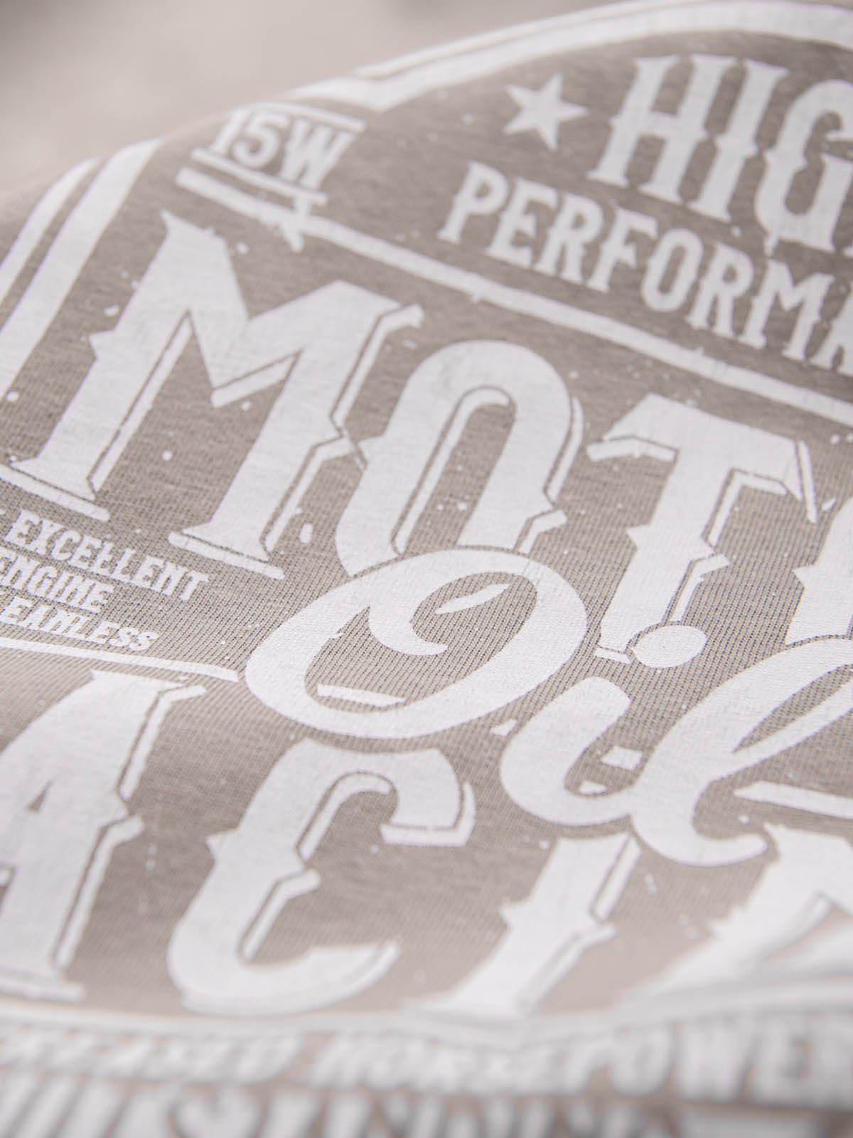 Ombre Men's motorcycle style printed t-shirt - ash