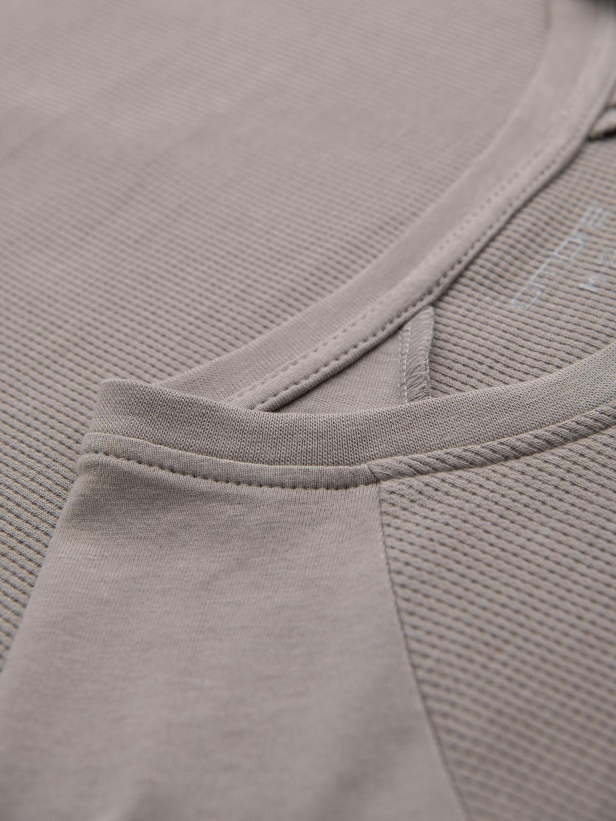 Ombre Men's longsleeve with "waffle" texture - ash