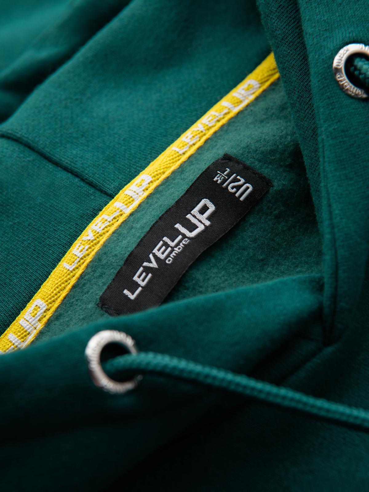 Ombre Unisex sweatshirt with pockets and hood - dark green