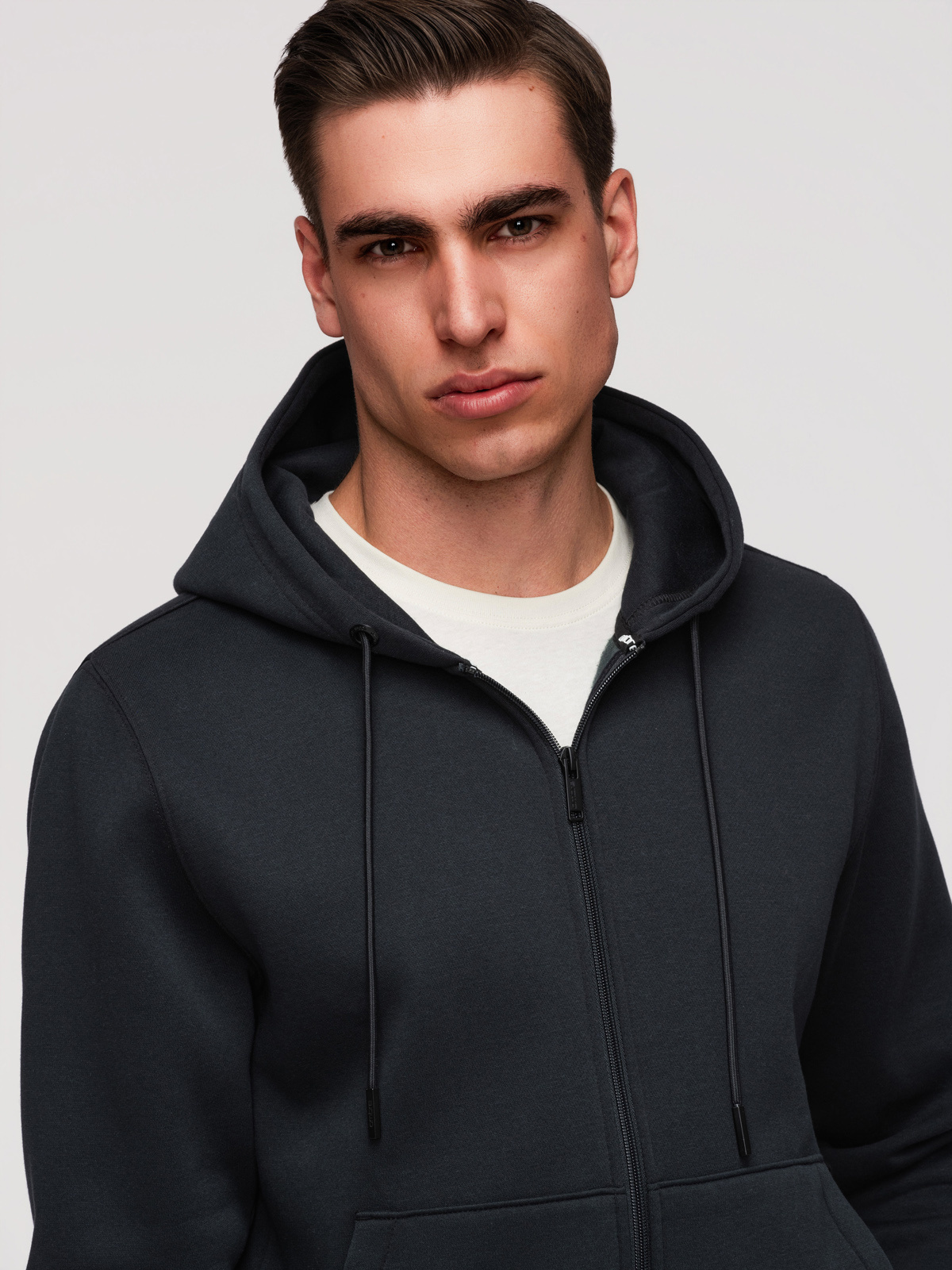 Ombre Men's unbuttoned BASIC sweatshirt - black