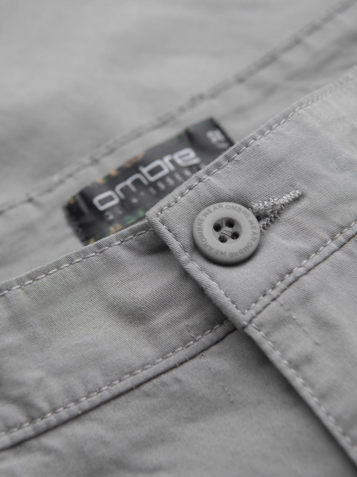 Ombre Men's classic chino shorts with rolled up leg - grey