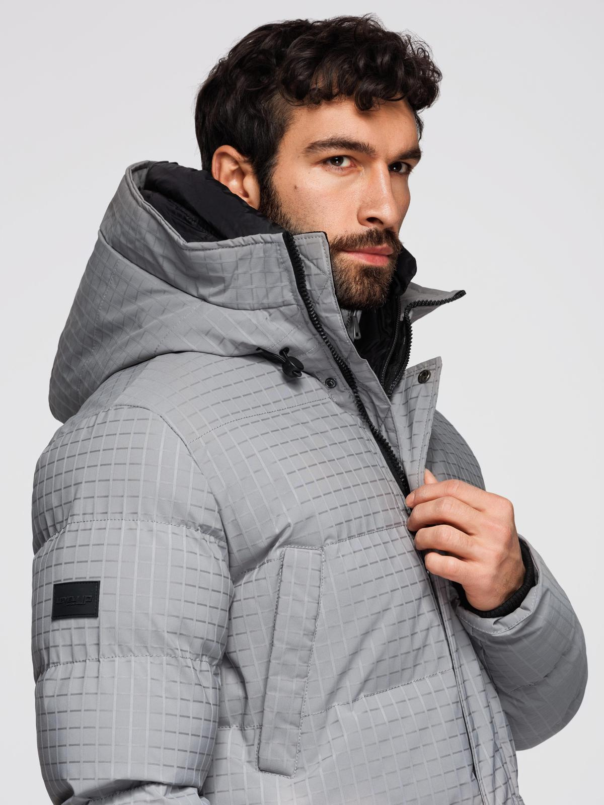 Ombre Outdoor long men's parka jacket - gray