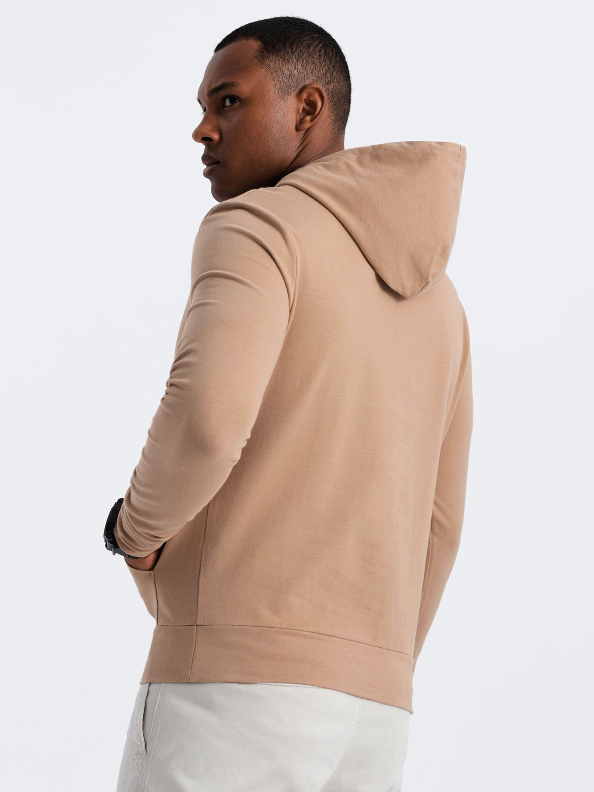 Ombre Men&#039;s logo kangaroo hoodie - brown