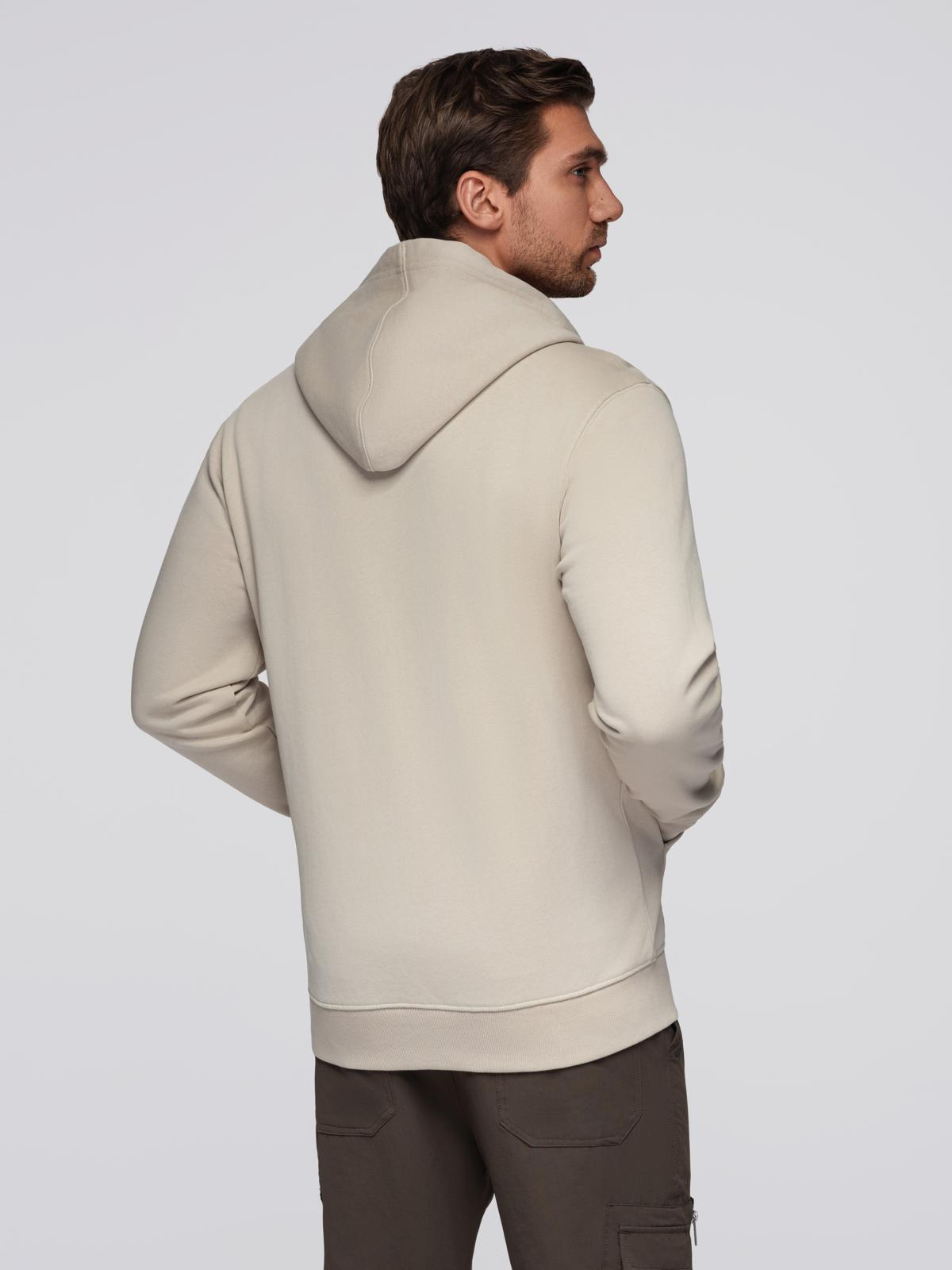 Ombre BASIC men&#039;s unbuttoned hooded sweatshirt - light beige