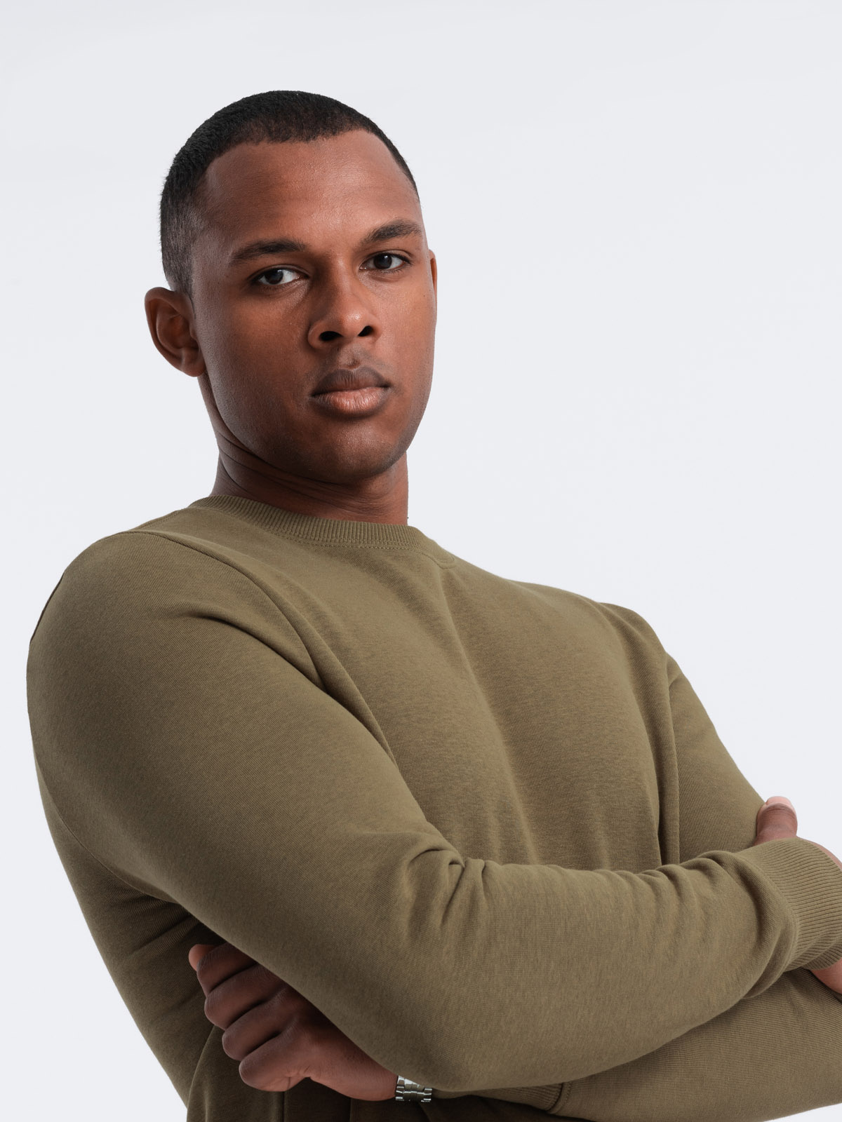 Ombre BASIC men&#039;s cotton non-stretch sweatshirt - olive