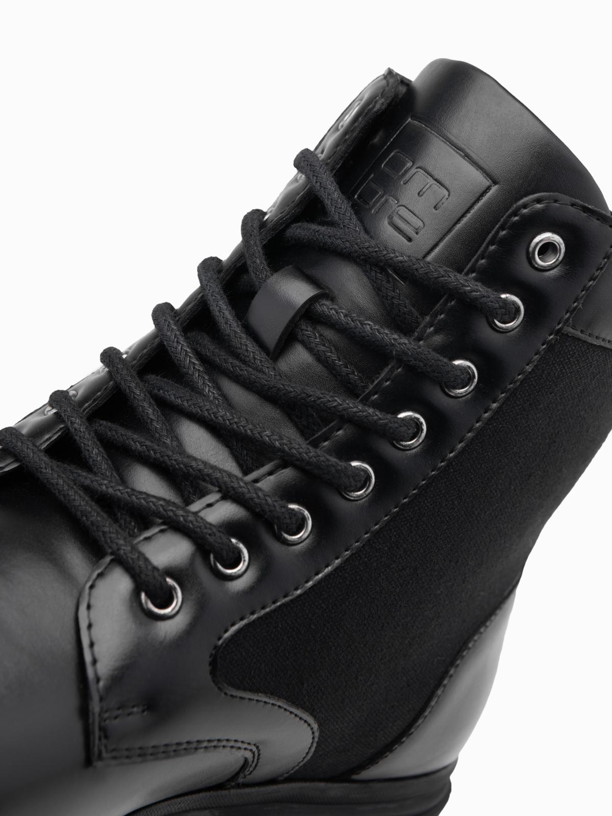 Ombre Men&#039;s high-top trapper boots with combined materials - black