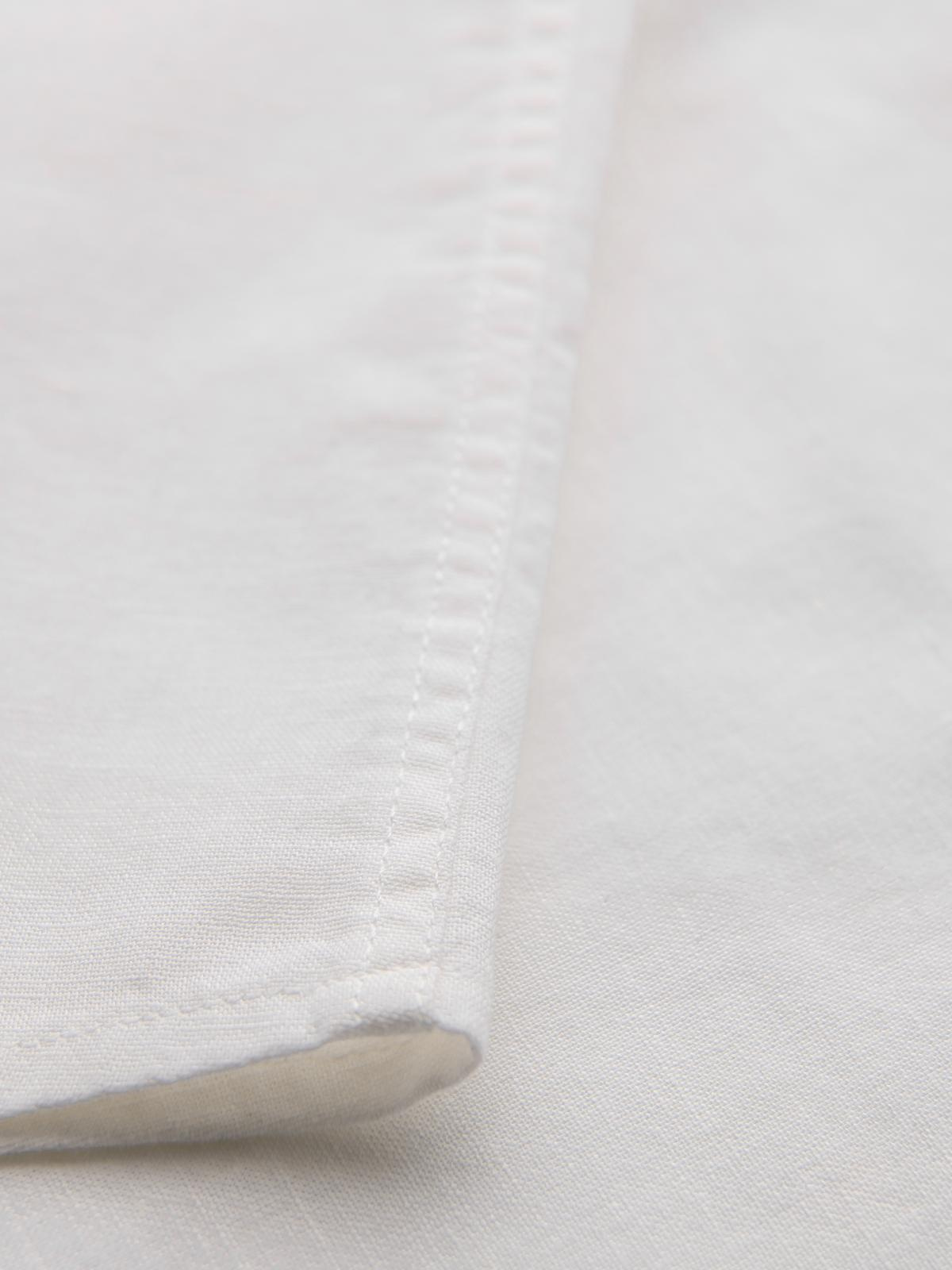 Ombre Men's short-sleeved linen-cotton shirt with pocket - broken white