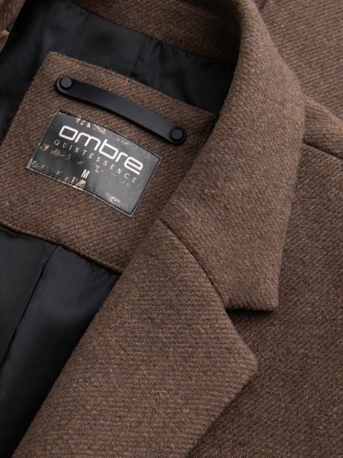 Ombre Elegant single-breasted men&#039;s wool coat - brown